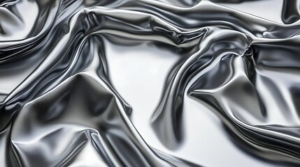 Draped Silver Fabric Abstract Texture Background
