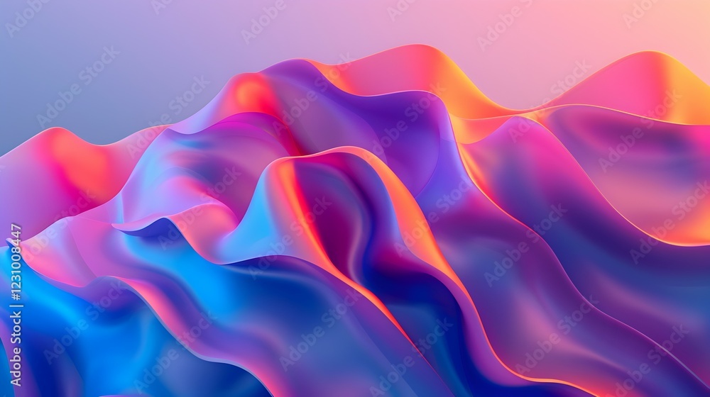 Poster a vibrant, flowing abstract design with waves of color, creating a dynamic visual experience.