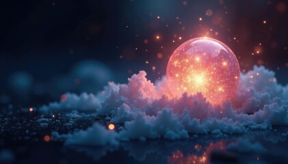 Shimmering silver aura surrounding a glowing object, energetic, luminous, mystical