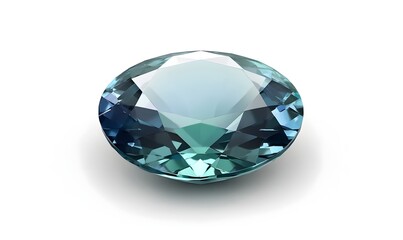 Oval blue gemstone, studio shot, white background, jewelry design