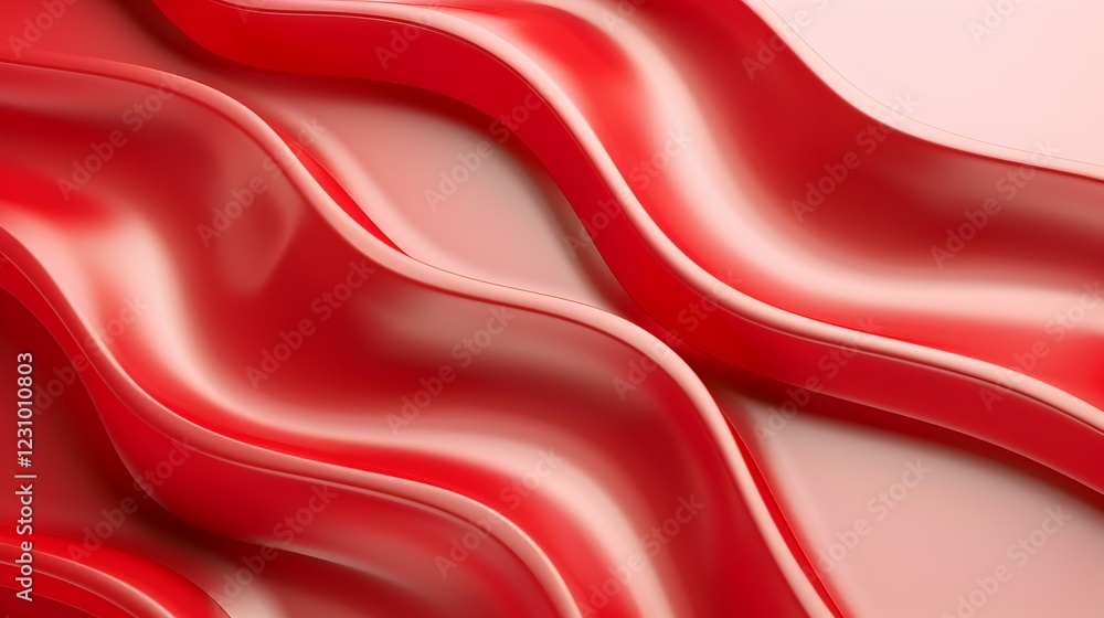 Aufkleber abstract red waves create a smooth, flowing texture with a glossy finish.