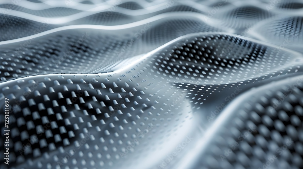 Poster abstract representation of flowing waves with a textured surface.