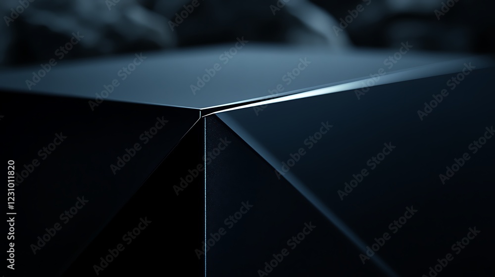 Poster dark geometric abstract cube structure design