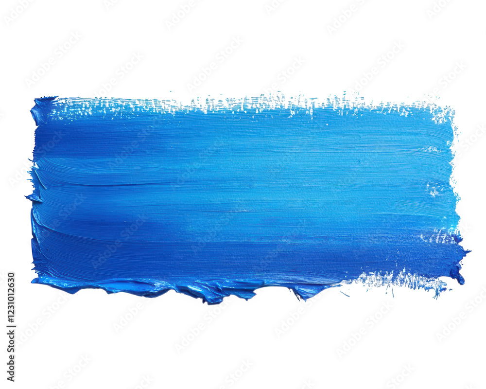 Poster vibrant blue paint stroke on transparency background, showcasing texture and color depth. ideal for 