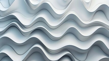 Obraz premium Abstract waves in soft white tones create a dynamic, flowing texture.