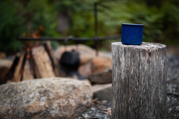 open fire flames boil kettle drink orange 