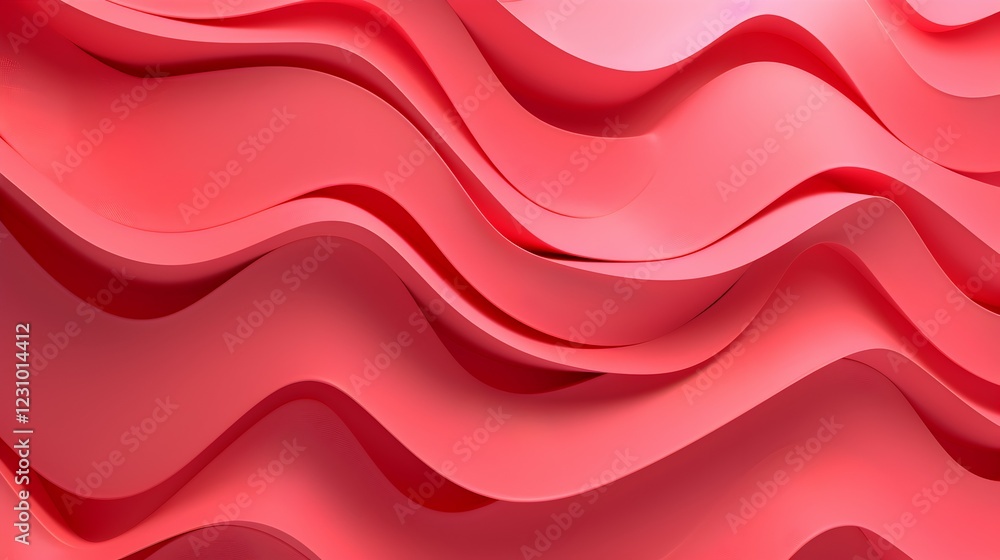 Poster abstract wavy pattern in shades of red, creating a dynamic and fluid visual effect.