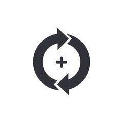 Recycle power solid icons, minimalist vector illustration ,simple transparent graphic element .Isolated on white background