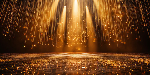 Illuminating stage performance with glimmering lights grand theater event photography dramatic atmosphere wide angle captivating visuals