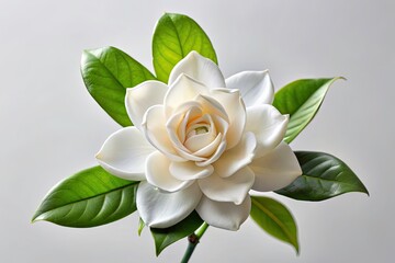 White Gardenia Flower, Cape Jasmine, Isolated, Urban Exploration Photography, High Resolution Image