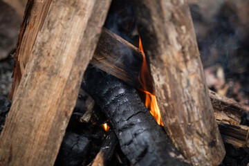 open fire flames boil kettle drink orange 