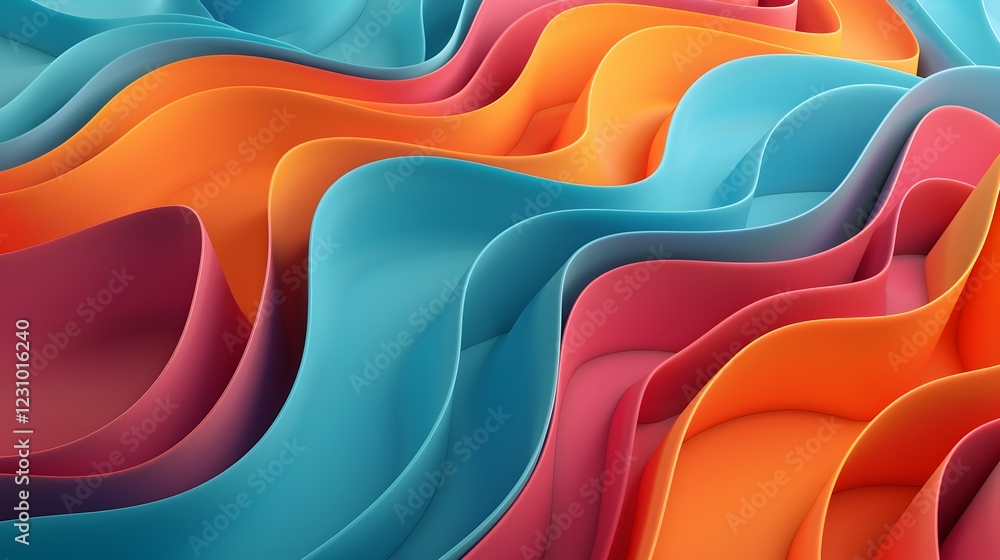 Poster abstract wavy patterns in vibrant colors create a dynamic visual experience.