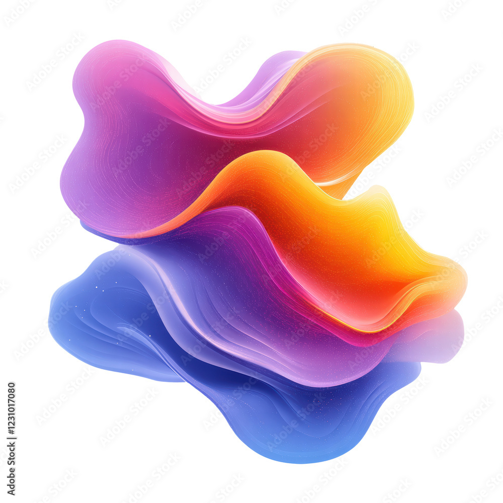Poster abstract shape gradient elements