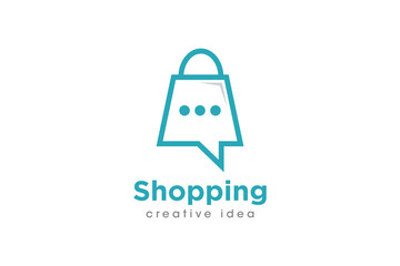 Creative Shopping Bag Concept Logo Design Template