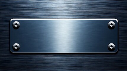 Brushed Metal Plate With Four Bolts Attached