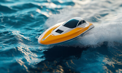 Motorized Surfboard Skimming Across the Ocean, Offering an Exciting Watersport Experience