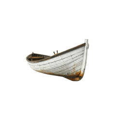 Weathered Wooden Boat with Rustic Charm Floating on Water