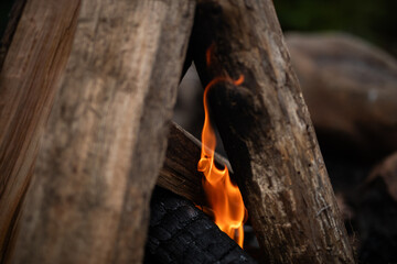 open fire flames boil kettle drink orange 