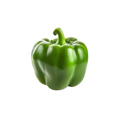 Fresh and Vibrant Green Bell Pepper Isolated on White Background