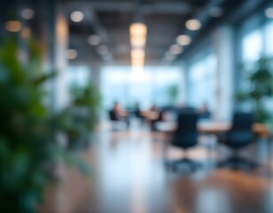 Modern Office Space Blurred Background Image