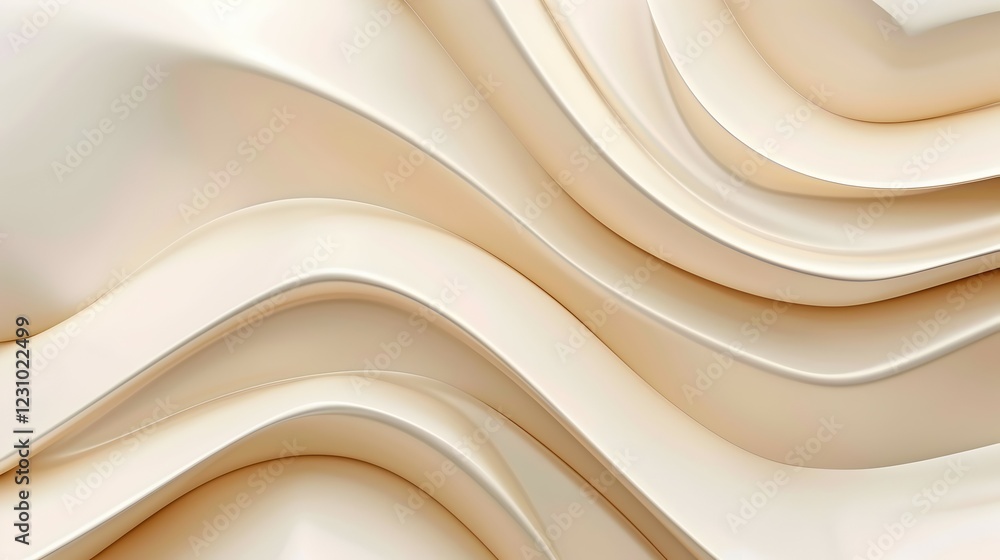 Poster abstract wavy pattern in soft beige tones, ideal for backgrounds or design elements.