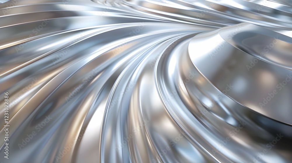 Aufkleber a close-up view of smooth, reflective metallic surfaces creating dynamic patterns.