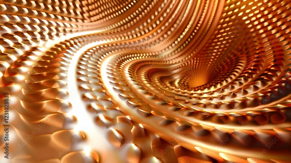 Aufkleber abstract swirling pattern with a metallic texture and warm tones.