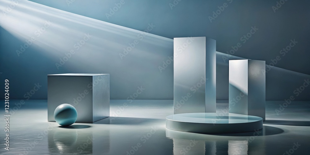 Poster abstract geometric forms with light rays