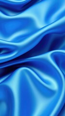 Fototapeta premium Smooth, elegant waves of luxurious satin fabric in shades of blue and silver, wave, fabric, luxury