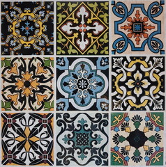 Colorful Mosaic of Traditional Tile Patterns