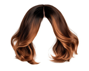 Obraz premium Shoulder length ombre wig with blend of brown and blonde colors, perfect for stylish looks. Ideal for fashion enthusiasts and costume events