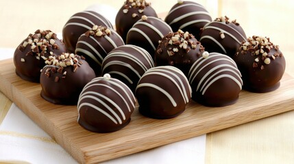 Indulging in chocolate truffles culinary delight kitchen gourmet treats close-up view sweet experience