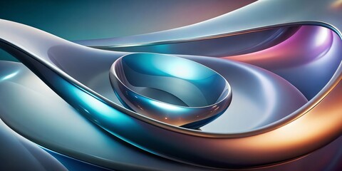 Abstract Metallic Swirls and Orb