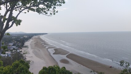 The sea from a high angle on the mountain