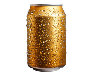 cold, refreshing beverage can with condensation on transparency background, perfect for summer enjoyment