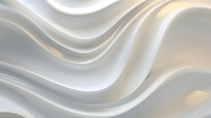 Obraz premium A smooth, flowing abstract design featuring soft curves and gradients in white tones.