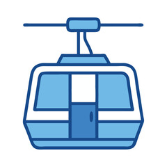 Ski resort cable car winter transportation icon