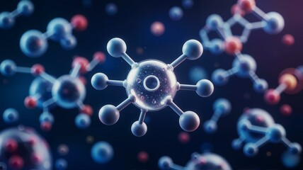 Molecule with many atoms connected.