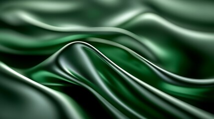 Obraz premium Emerald Green Silk Drapery Abstract Texture