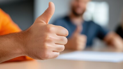 Business team celebrates success after a successful recruitment interview