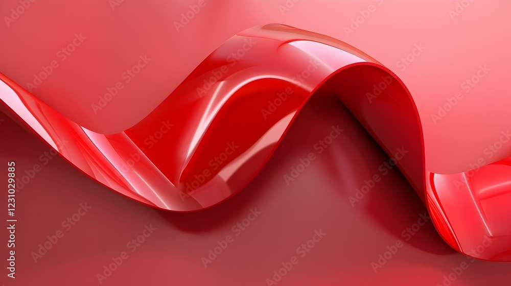 Poster a smooth, flowing red wave creates a dynamic visual effect against a soft background.