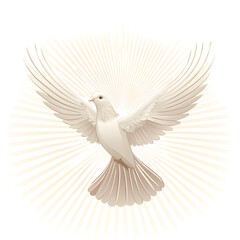 Fototapeta premium Elegant White Dove in Flight Symbolizing Peace and Serenity in Nature Art Print