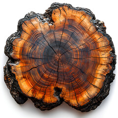 Rustic Tree Slice with Brown Texture and Natural Rings for Home Decor