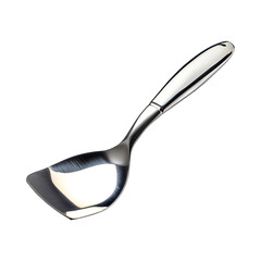 Modern Stainless Steel Dough Scraper with Black Handle Isolated on Transparent Background
