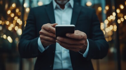 Businessman updates clients from balcony during work hours