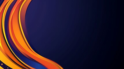 Abstract Orange and Blue Swirling Waves Design
