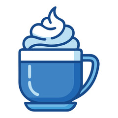 Hot chocolate cup with whipped cream winter icon