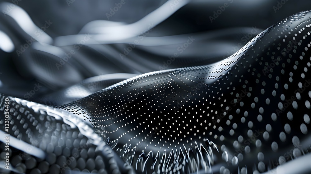 Poster abstract close-up of textured surface with a wave-like pattern and dotted details.