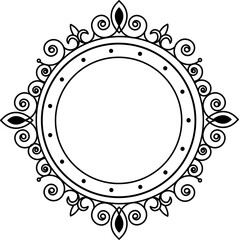 Decorative line art frames for design template. Elegant element for design in Eastern style, place for text. Black outline floral border. Lace illustration for invitations and greeting cards