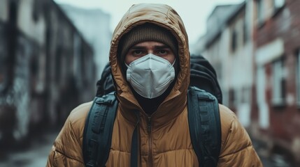 Student struggles to enter university building during pandemic restrictions